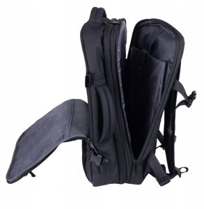 Plecak turystyczny 4kom.pl Plecak DONAU TRAVEL Prague, 17", 32l, USB + kabel, czarny 7