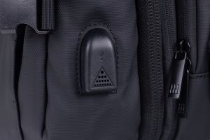 Plecak turystyczny 4kom.pl Plecak DONAU TRAVEL Prague, 17", 32l, USB + kabel, czarny 8