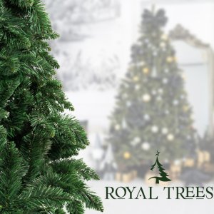 Springos Choinka sztuczna 240 cm sosna leśna jak żywa Royal Trees premium z drewnianym stojakiem UNIWERSALNY 18