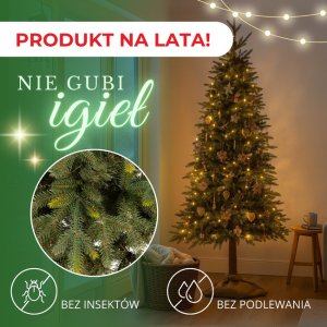 Springos Choinka sztuczna na pniu 220 cm ze stojakiem nowoczesny UNIWERSALNY 4