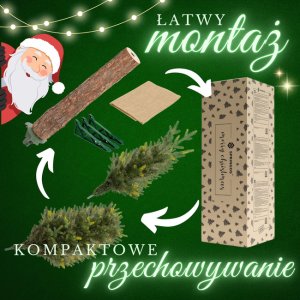 Springos Choinka sztuczna na pniu 220 cm ze stojakiem nowoczesny UNIWERSALNY 7