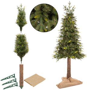 Springos Choinka sztuczna na pniu 220 cm ze stojakiem nowoczesny UNIWERSALNY 10