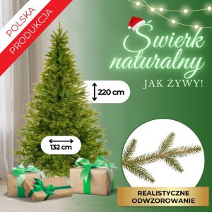 Springos Choinka sztuczna 220 cm z metalowym stojakiem UNIWERSALNY 2