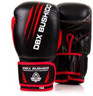 DBX BUSHIDO Rękawice bokserskie DBX Bushido czarno-czerwone r. 14 oz 1