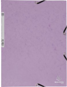 Exacompta Elastic folder Pastel Purple 24x32 cm fits A4 sheets - 400 grams solid colored cardboard - wyprodukowano we Francji 2