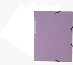 Exacompta Elastic folder Pastel Purple 24x32 cm fits A4 sheets - 400 grams solid colored cardboard - wyprodukowano we Francji 3