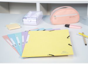 Exacompta Elastic folder Pastel Purple 24x32 cm fits A4 sheets - 400 grams solid colored cardboard - wyprodukowano we Francji 4