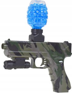 Skleplolki PISTOLET NA KULKI ŻELOWE AUTOMAT BATERIA OKULARY 1000KULEK CELOWNIK GRANAT 6
