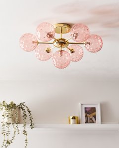Lampa sufitowa Beliani ANADYR Szkło Różowy 2
