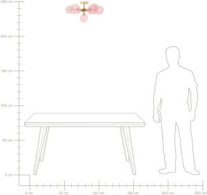 Lampa sufitowa Beliani ANADYR Szkło Różowy 6