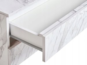 Beliani Teresina Z kółkami 80 cm Biały marmur 3