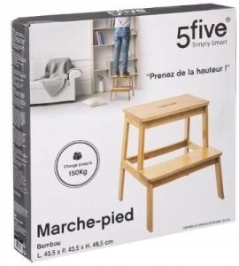 5five Taboret, stołek 2-stopniowy, bambusowy, pomocnik, drabinka 6