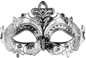 Party Deco Maska karnawałowa 17x9cm srebrny 93881 2