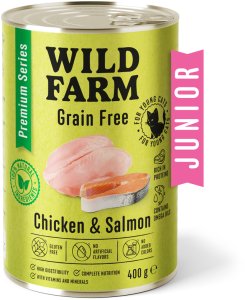 Happy Cat WILD FARM Premium Grain Free Chicken and Salmon Junior 400g bezzbożowa karma dla kociąt 2