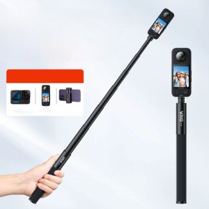 Monopod Puluz TELESKOPOWY MONOPOD ALUMINIOWY 133CM Z GWINTEM 1/4" DO KAMER INSTA360 / DJI / GOPRO 11