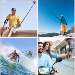 Monopod Puluz TELESKOPOWY MONOPOD ALUMINIOWY 133CM Z GWINTEM 1/4" DO KAMER INSTA360 / DJI / GOPRO 10