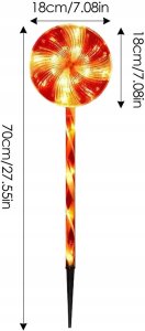 DKD Home Decor Dekoracja Ogrodowa LED cukrowe lizaki zestaw 3 szt. Ciepłe Światło 3