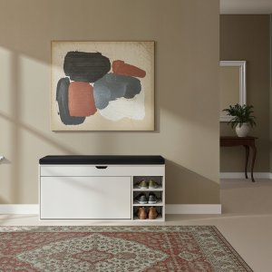 Ikonka Szafka na buty z siedziskiem i wysuwanymi półkami GRADIA, 100 x 34 x 50 cm 3