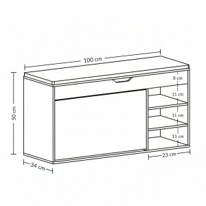 Ikonka Szafka na buty z siedziskiem i wysuwanymi półkami GRADIA, 100 x 34 x 50 cm 6