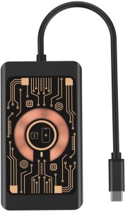 HUB USB Baseus QUALO Transparent Hub USB-C HDMI z funkcją ładowarki bezprzewodowej QTPB5-HUB-18 czarny (GSM184928) 11