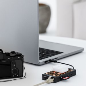 HUB USB Baseus QUALO Transparent Hub USB-C HDMI z funkcją ładowarki bezprzewodowej QTPB5-HUB-18 czarny (GSM184928) 2