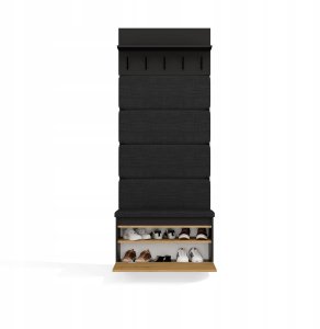Goodhome Wieszak + Szafka LIOR Czerń / Dąb Artisan 2