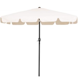 Springos Parasol ogrodowy 240 cm duży składany z korbką na balkon, taras ecru Uniwersalny 11