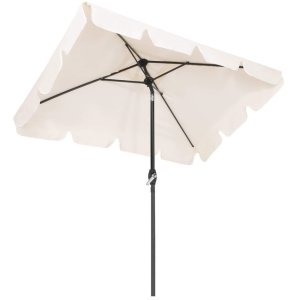 Springos Parasol ogrodowy 240 cm duży składany z korbką na balkon, taras ecru Uniwersalny 12