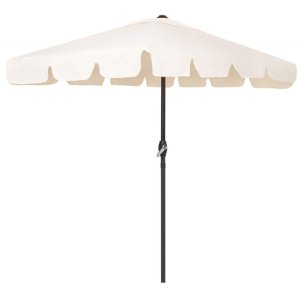 Springos Parasol ogrodowy 240 cm duży składany z korbką na balkon, taras ecru Uniwersalny 13