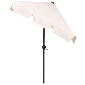 Springos Parasol ogrodowy 240 cm duży składany z korbką na balkon, taras ecru Uniwersalny 19