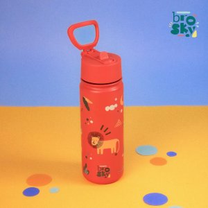 Brosky Brosky Kids Ceglasta butelka na wodę dla dzieci w motyw safari 550 ml 3