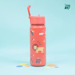 Brosky Brosky Kids Ceglasta butelka na wodę dla dzieci w motyw safari 550 ml 4
