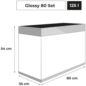 Aquael AQUAEL ZESTAW GLOSSY ST 80 D&N SZARY+SZAFKA 11