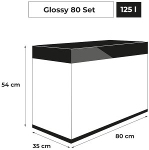 Aquael AQUAEL ZESTAW GLOSSY 80 D&N CZARNY + SZAFKA 15
