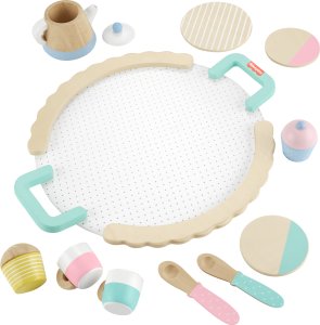 Fisher Price Kawiarnia Drewniana Fisher-Price podwieczorek 12 elementów HXT82 zestaw 3