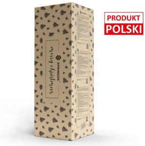 Springos Choinka na pniu 220 cm sosna diamentowa ośnieżona premium ze stojakiem i jutą UNIWERSALNY 30