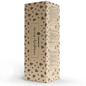 Springos Choinka na pniu 220 cm sosna diamentowa ośnieżona premium ze stojakiem i jutą UNIWERSALNY 9