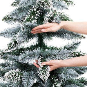 Homede Choinka sztuczna sosna Pearl 120 cm perłowa zieleń drewniany pień 5