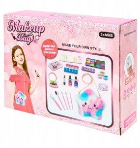 LeanToys Kosmetyczka Torebka Chmurka Dla Dziewczynki Z Kosmetykami Cienie Lakiery 5