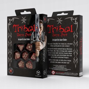 Q-Workshop Zestaw Kości Tribal: Lśniąco czerwono-beżowe 2