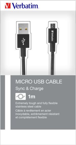 Kabel USB Verbatim USB-A - microUSB 1 m Czarny (48863) 6