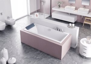 Wanna Excellent WAEX.PRY16WHS Pryzmat Slim prostokątna 160x75 cm biały połysk 5