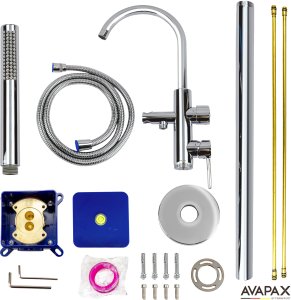 Bateria wannowa Avapax AVAPAX ABUL221121 ULTIMATE Bateria wannowa wolnostojąca z zestawem natryskowym, chrom 12
