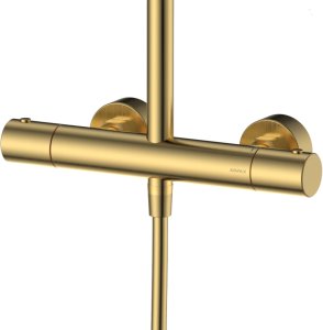 Zestaw prysznicowy Avapax AVAPAX ADTH6212T1 THERMO Deszczownica z baterią prysznicową termostatyczną dwufunkcyjną, złoty 5