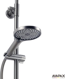 Zestaw prysznicowy Avapax AVAPAX ADTH6214T1 THERMO Deszczownica z baterią prysznicową termostatyczną dwufunkcyjną, gun metal 8