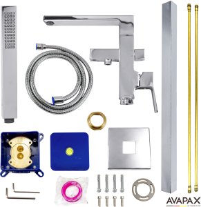 Bateria wannowa Avapax AVAPAX ABVE221111 VELLANO Bateria wannowa wolnostojąca z zestawem natryskowym, chrom 12