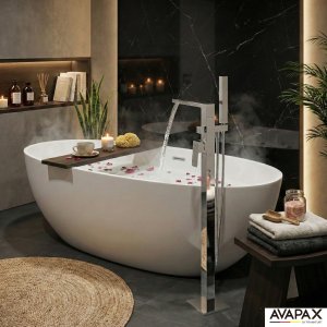 Bateria wannowa Avapax AVAPAX ABVE221111 VELLANO Bateria wannowa wolnostojąca z zestawem natryskowym, chrom 6