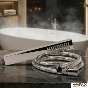 Bateria wannowa Avapax AVAPAX ABVE221111 VELLANO Bateria wannowa wolnostojąca z zestawem natryskowym, chrom 9