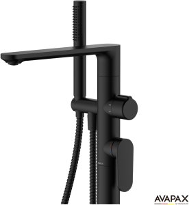 Bateria wannowa Avapax AVAPAX ABLU221321 LUNEPO Bateria wannowa wolnostojąca z zestawem natryskowym, czarny 7