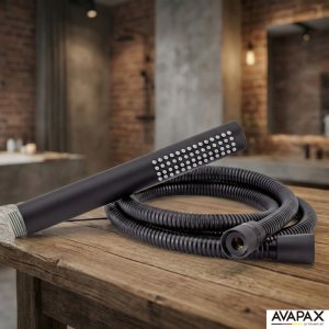 Bateria wannowa Avapax AVAPAX ABLU221321 LUNEPO Bateria wannowa wolnostojąca z zestawem natryskowym, czarny 9